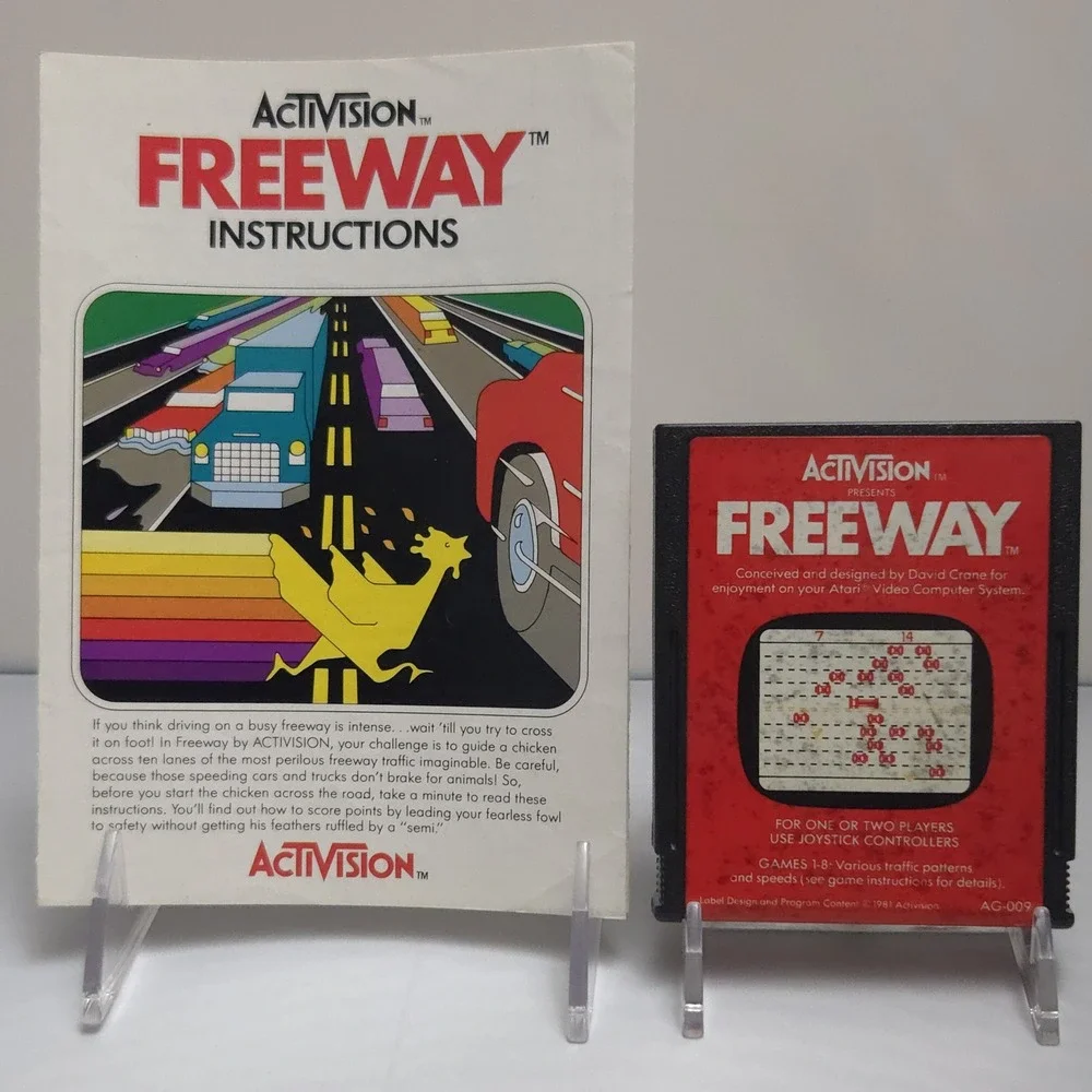 Freeway (1981 Atari 2600) Game Cartridge &‎ Original Manual - Tested & Working